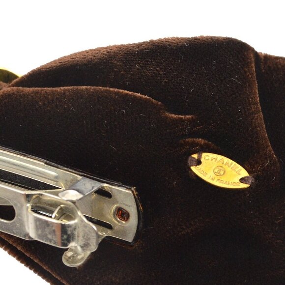 Chanel Brown Velvet Bow Hair Barrette main image 5